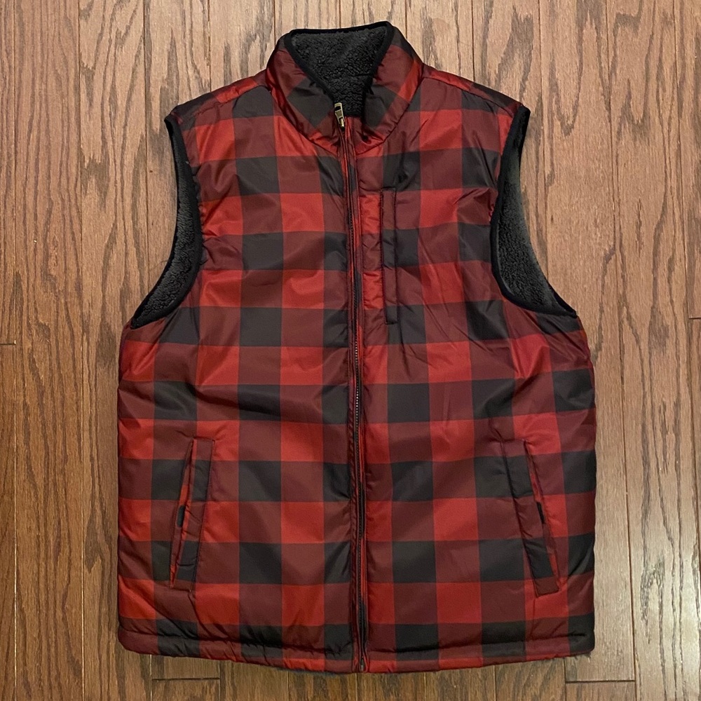 Buffalo plaid reversible vest